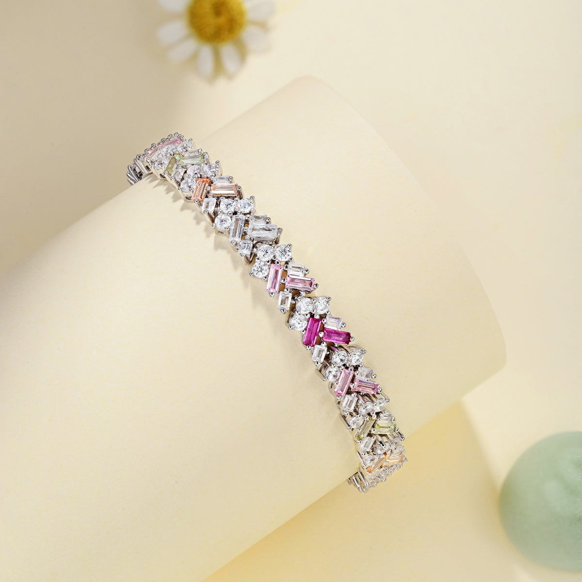 [Royal Jewelry]Dazzling Unique Multi Shape Daily Bracelet