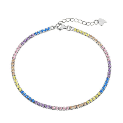 [Royal Jewelry]Dazzling Colorful Round Cut Daily Bracelet