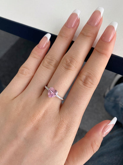 [Royal Jewelry]2.0 Carat Dazzling Lustrous Heart Cut Lover Ring