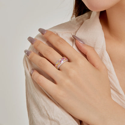 [Royal Jewelry]Radiant Colorful Radiant Cut Daily Ring