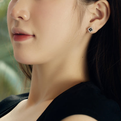[Royal Jewelry]Four-Leaf Clover Flower Shaped Earrings