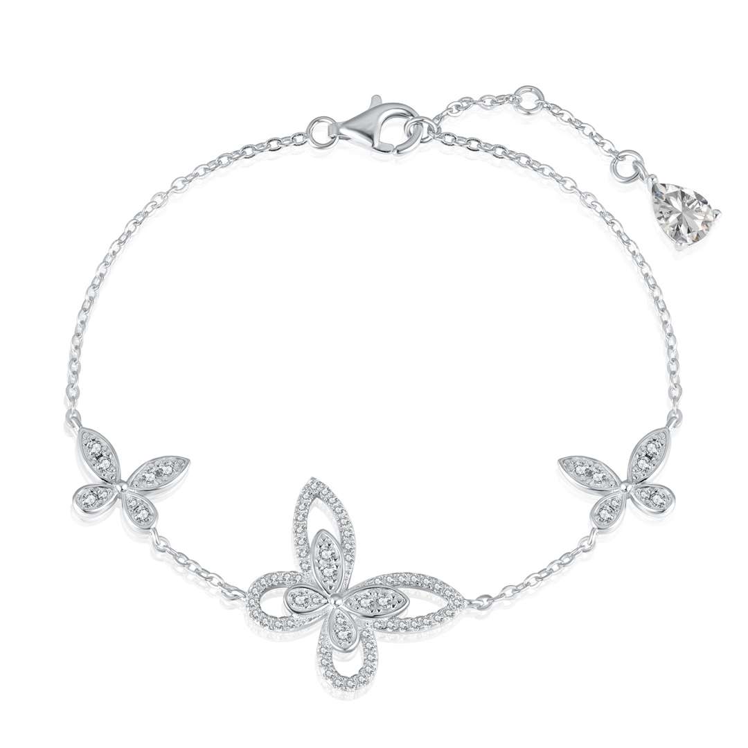 [Royal Jewelry]Delicate Butterfly Pendant Bracelet