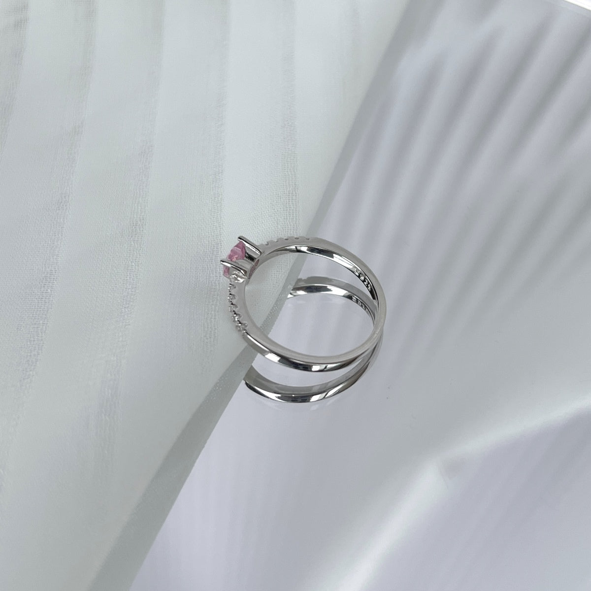[Royal Jewelry]0.5 Carat CaratEternity Charming Heart Shape Lover Ring