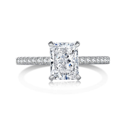 [Royal Jewelry]2.0 Carat Dazzling Sparkling Radiant Cut Party Ring