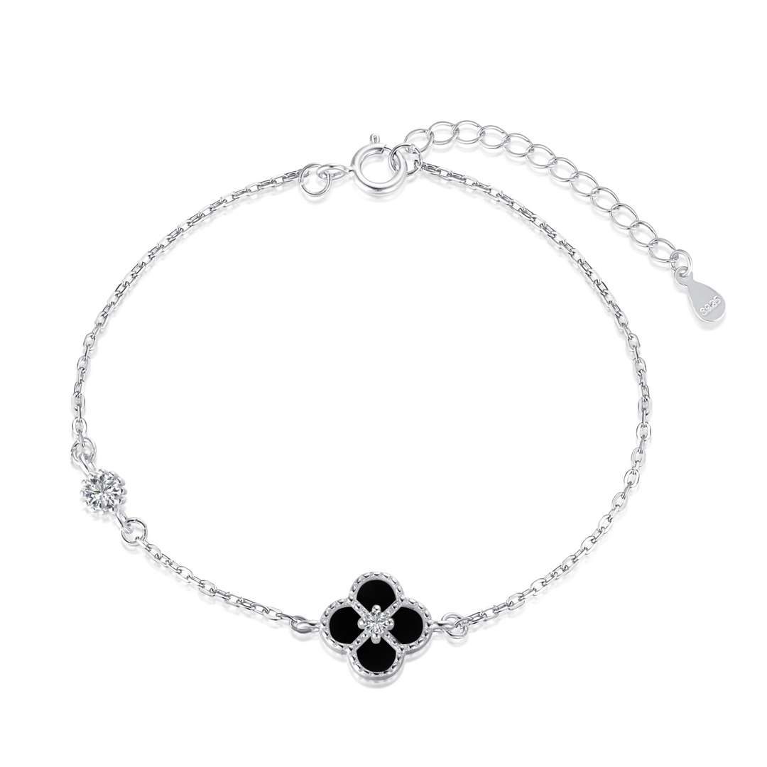 [Royal Jewelry]Delicate Four Leaf Clover Bracelet