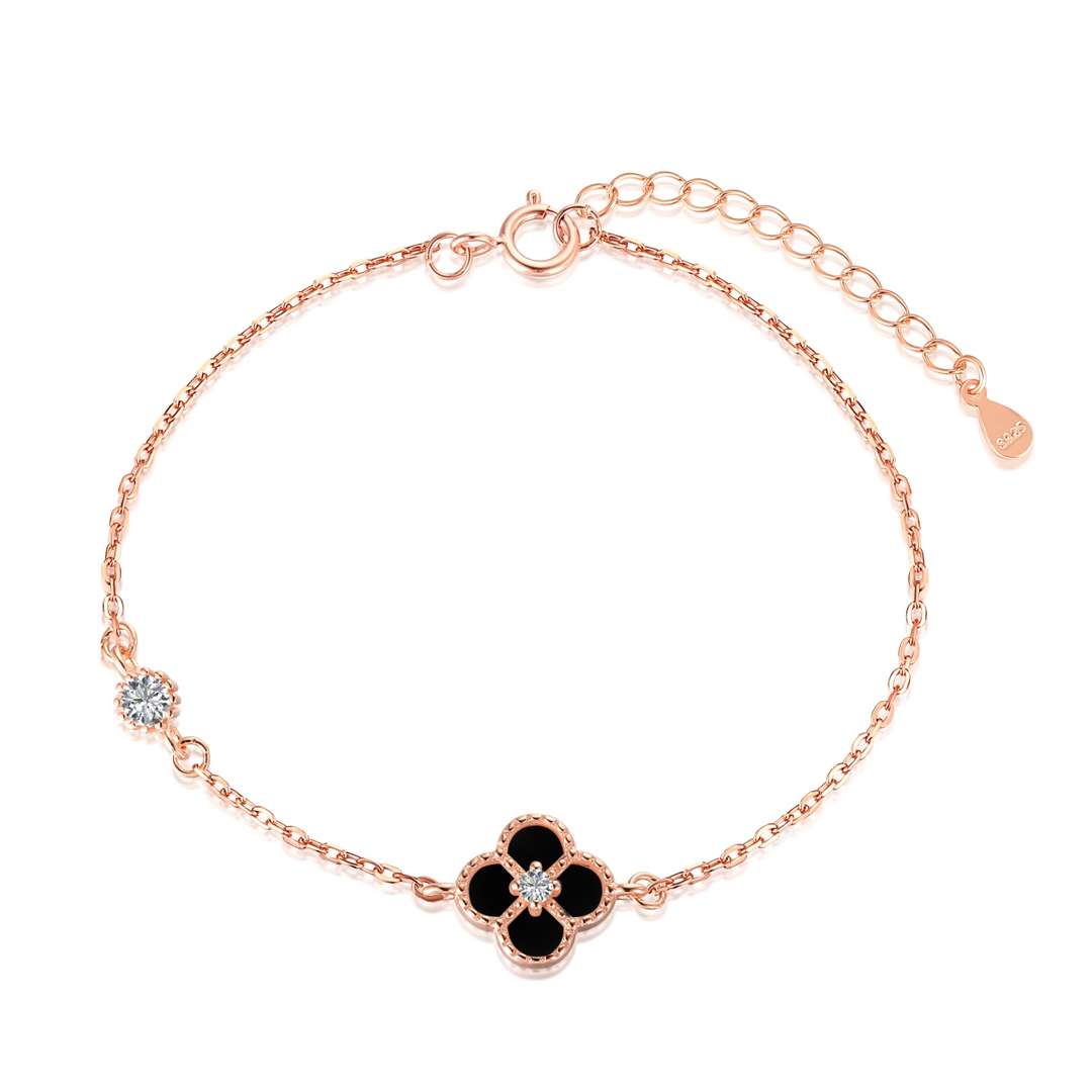 [Royal Jewelry]Delicate Four Leaf Clover Bracelet