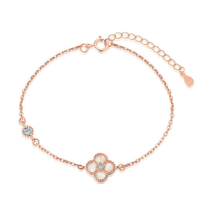 [Royal Jewelry]Delicate Four Leaf Clover Bracelet