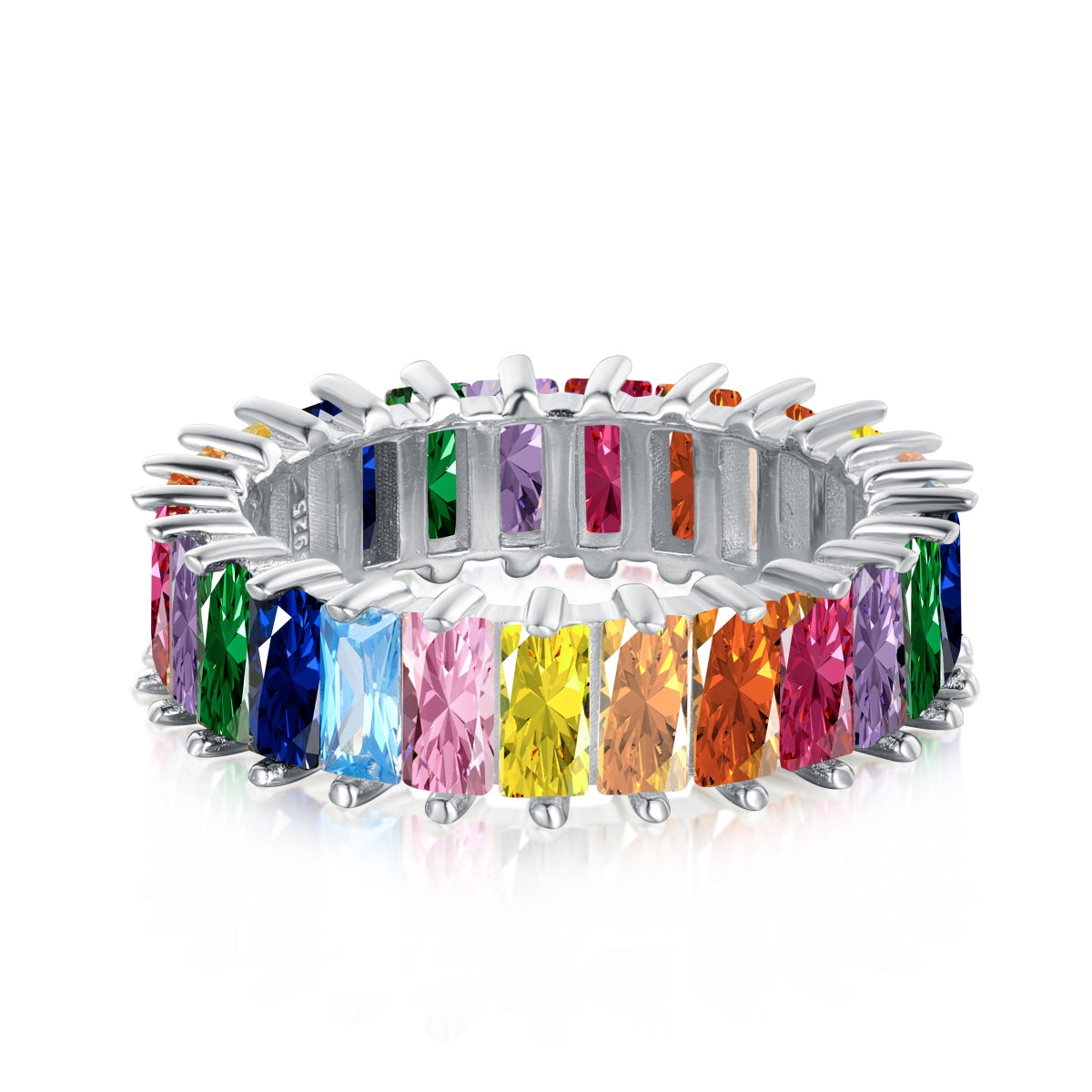[Royal Jewelry]Unique Colorful Radiant Cut RIng