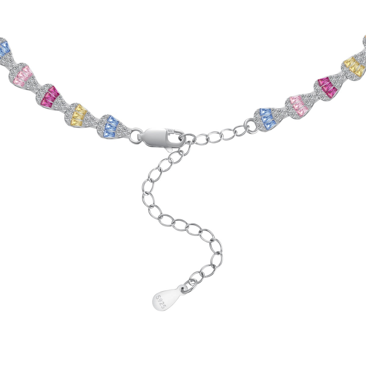 [Royal Jewelry]Radiant Colorful Rainbow Necklace