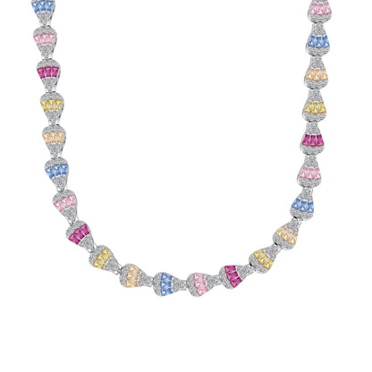 [Royal Jewelry]Radiant Colorful Rainbow Necklace
