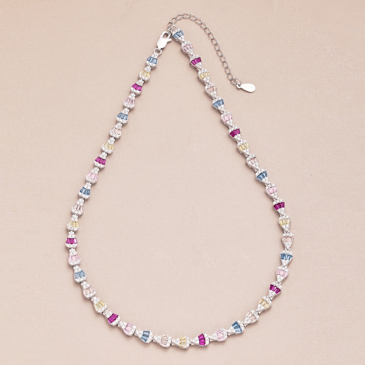 [Royal Jewelry]Radiant Colorful Rainbow Necklace