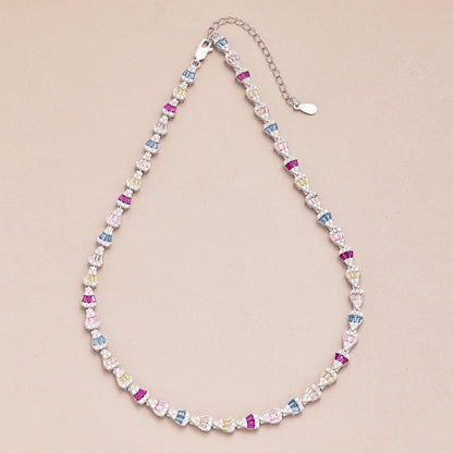 [Royal Jewelry]Radiant Colorful Rainbow Necklace