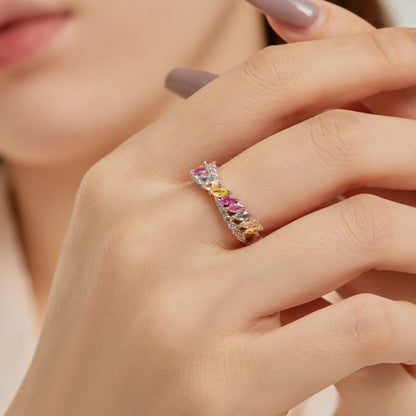 [Royal Jewelry]Unique Colorful Marquise Cut Daily Ring
