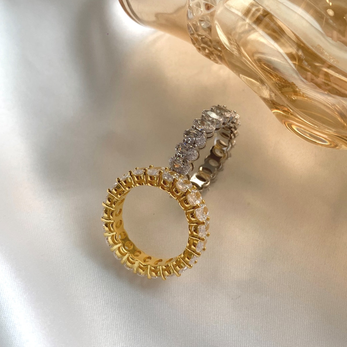 [Royal Jewelry]Ornate Oval Cut Tennis Ring