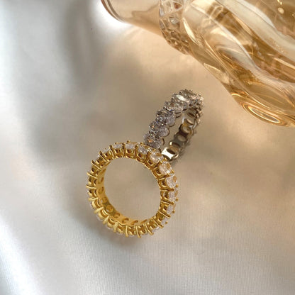 [Royal Jewelry]Ornate Oval Cut Tennis Ring