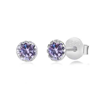 [Royal Jewelry]Sparkling Colorful Round Shape Earrings