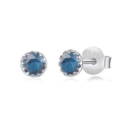 [Royal Jewelry]Sparkling Colorful Round Shape Earrings