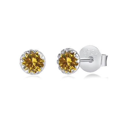 [Royal Jewelry]Sparkling Colorful Round Shape Earrings