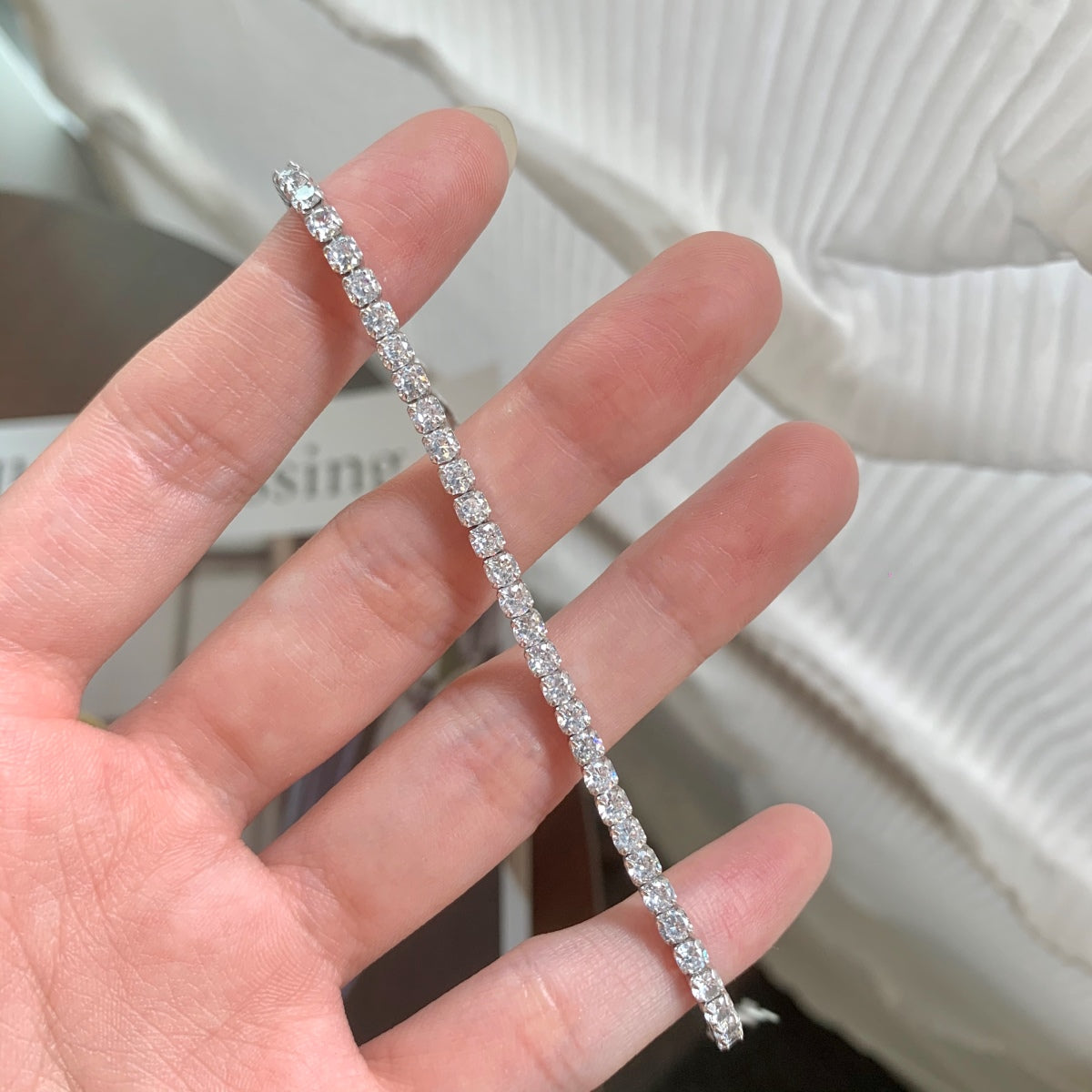 [Royal Jewelry]Sparkling Round Cut Daily Bracelet