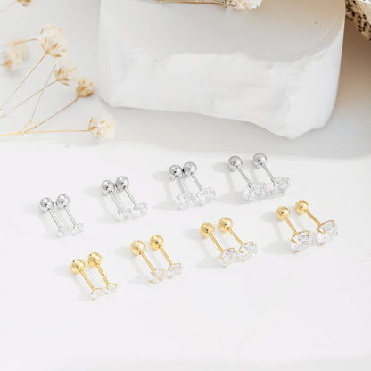 [Royal Jewelry]Unique U-Shaped Ear Bone Earrings