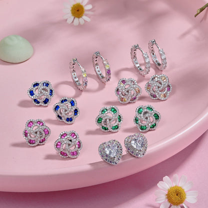 [Royal Jewelry]Exquisite Flower Shape Daily Earrings