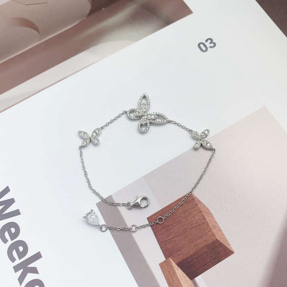 [Royal Jewelry]Delicate Butterfly Pendant Bracelet