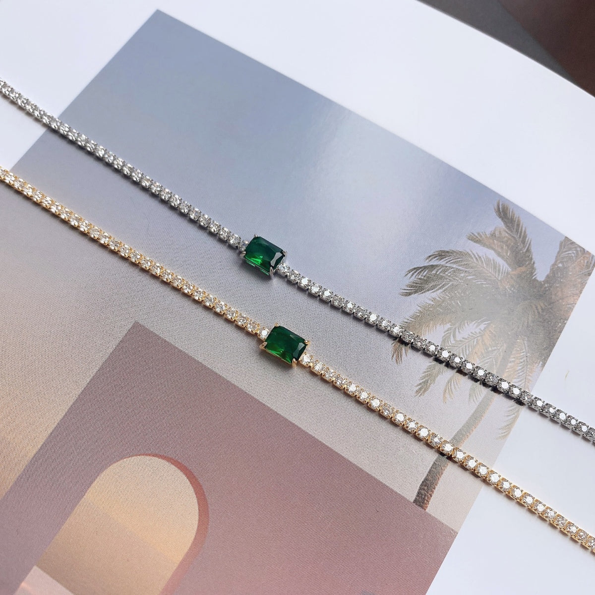 [Royal Jewelry]1.0 Carat Unique Emerald Cut Banquet Bracelet