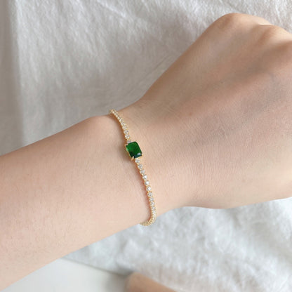[Royal Jewelry]1.0 Carat Unique Emerald Cut Banquet Bracelet