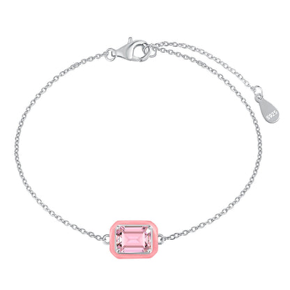 [Royal Jewelry]2.0 Carat Sparkling Colorful Emerald Cut Daily Bracelet