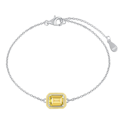 [Royal Jewelry]2.0 Carat Sparkling Colorful Emerald Cut Daily Bracelet