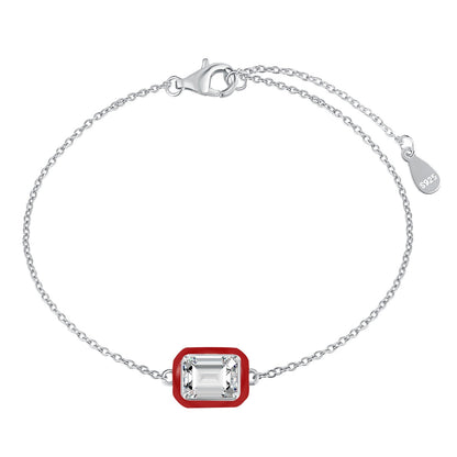 [Royal Jewelry]2.0 Carat Sparkling Colorful Emerald Cut Daily Bracelet