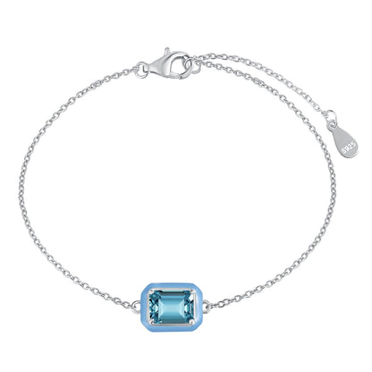 [Royal Jewelry]2.0 Carat Sparkling Colorful Emerald Cut Daily Bracelet