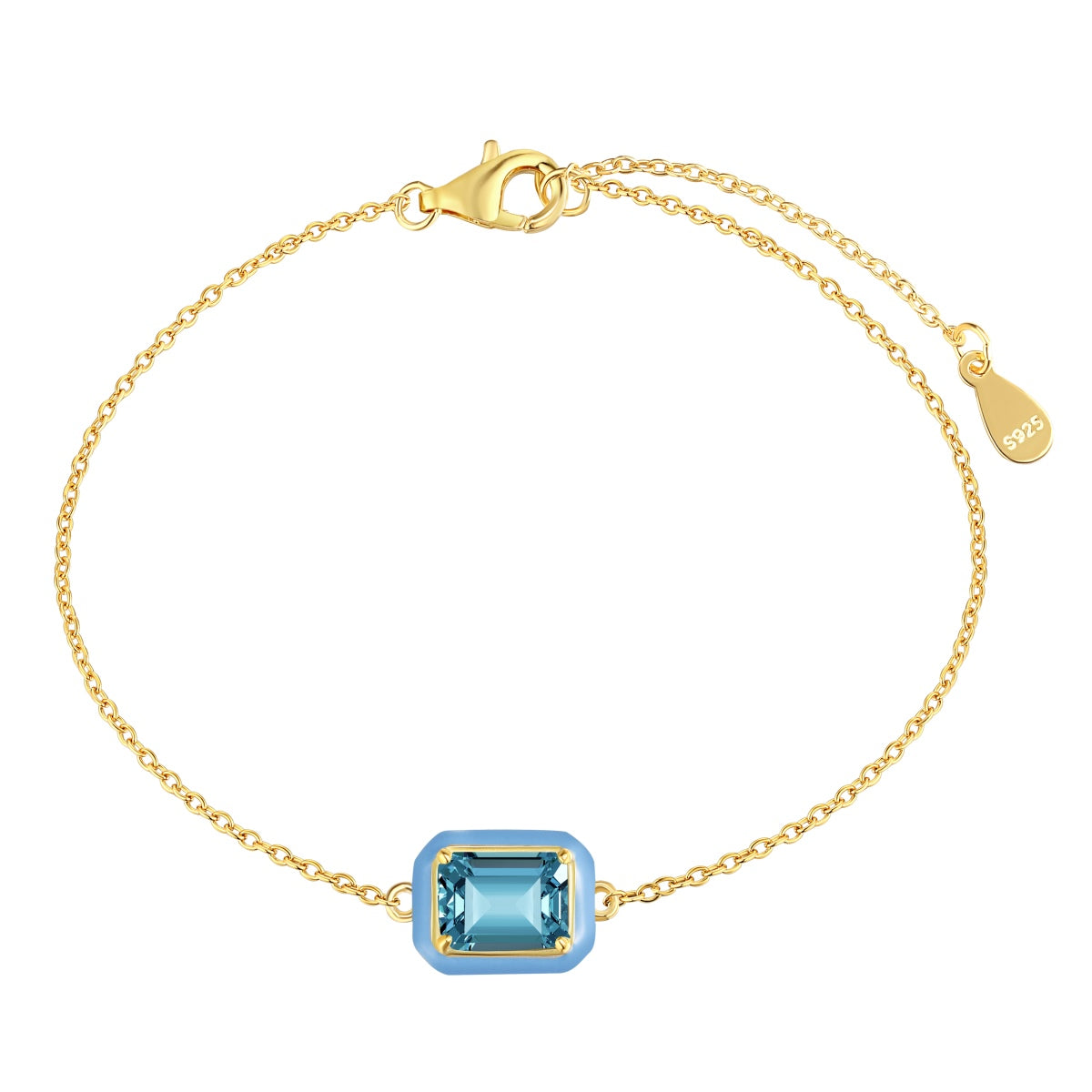 [Royal Jewelry]2.0 Carat Sparkling Colorful Emerald Cut Daily Bracelet