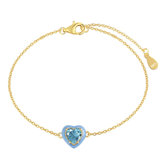 [Royal Jewelry]Sparkling Romantic Heart Shape Lover Bracelet