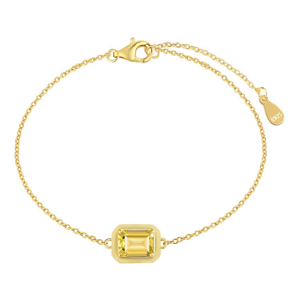 [Royal Jewelry]2.0 Carat Sparkling Colorful Emerald Cut Daily Bracelet