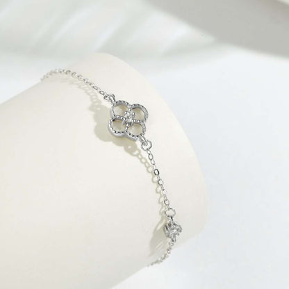 [Royal Jewelry]Delicate Four Leaf Clover Bracelet