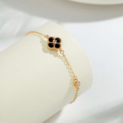 [Royal Jewelry]Delicate Four Leaf Clover Bracelet