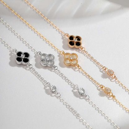 [Royal Jewelry]Delicate Four Leaf Clover Bracelet