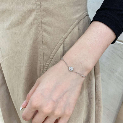 [Royal Jewelry]Dazzling Round Cut Shape Bracelet