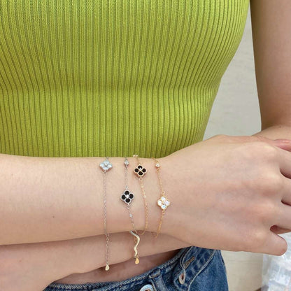 [Royal Jewelry]Delicate Four Leaf Clover Bracelet