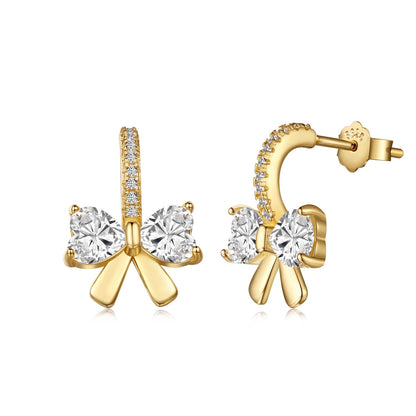 [Royal Jewelry]Exquisite Earrings With Heart-Shaped Bow Design
