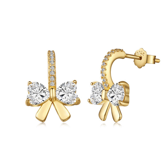 [Royal Jewelry]Exquisite Earrings With Heart-Shaped Bow Design