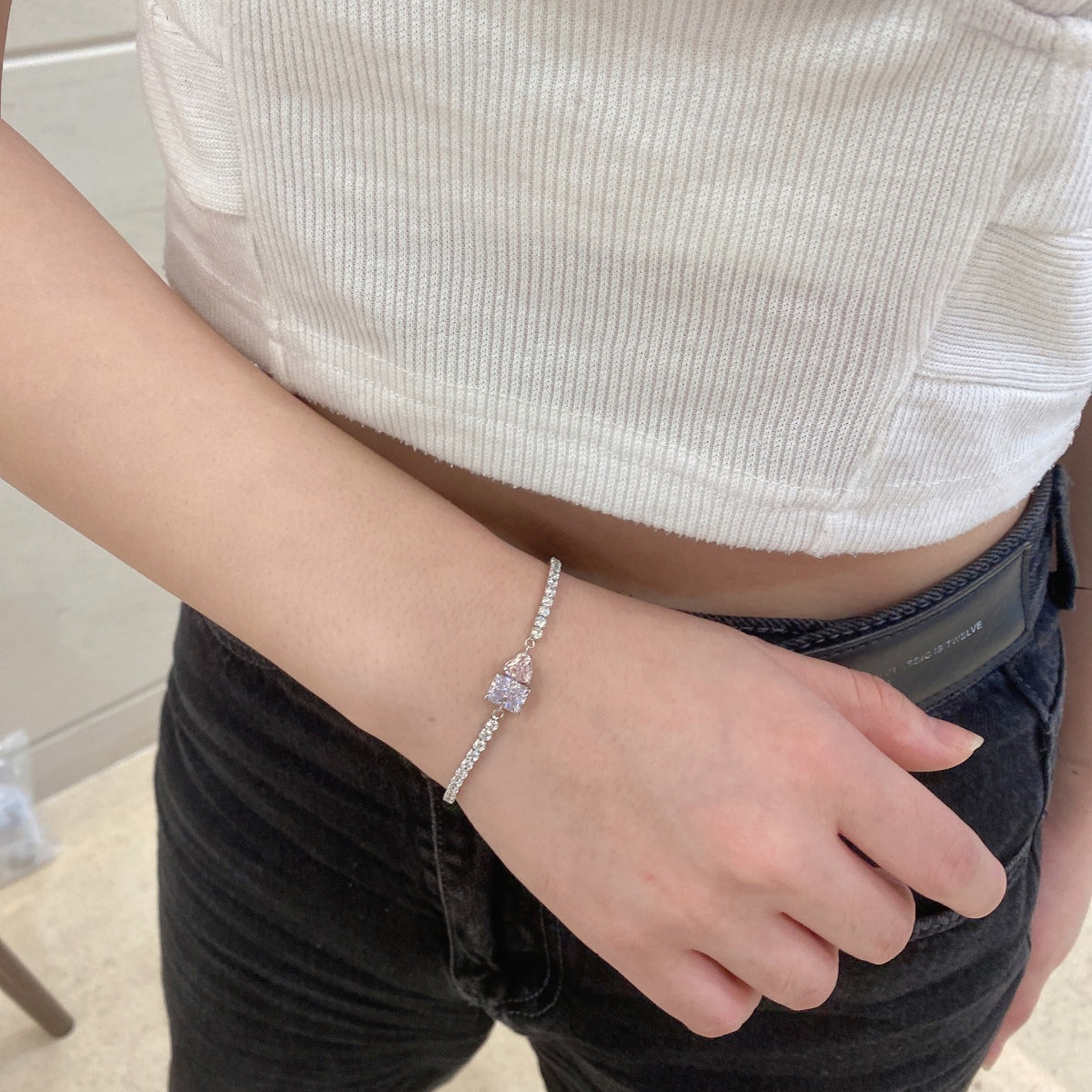 [Royal Jewelry]Dazzling Unique Multi Shape Lover Bracelet