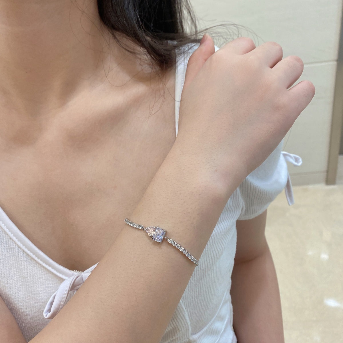 [Royal Jewelry]Dazzling Unique Multi Shape Lover Bracelet