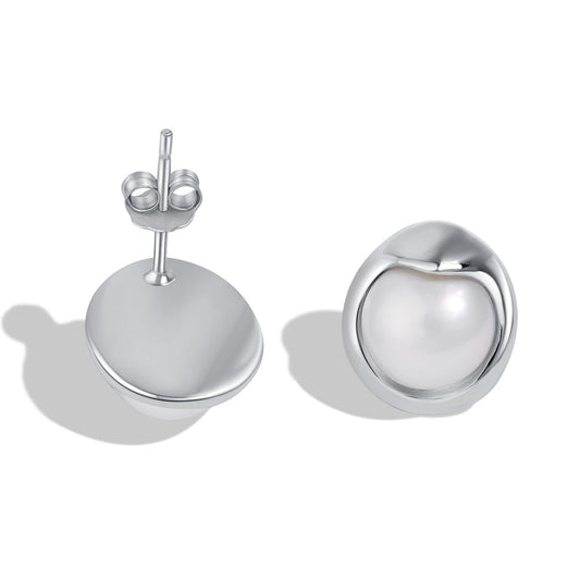 [Royal Jewelry]Dainty Bread Pearl Earrings