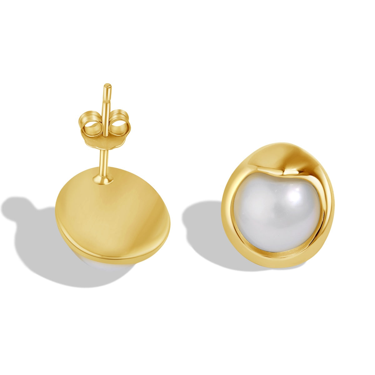 [Royal Jewelry]Dainty Bread Pearl Earrings