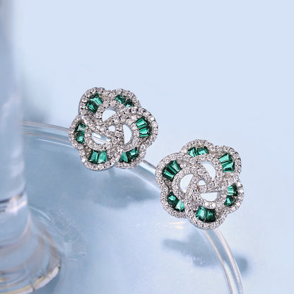 [Royal Jewelry]Exquisite Flower Shape Daily Earrings