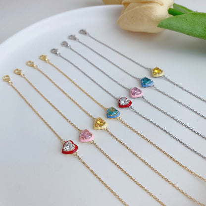 [Royal Jewelry]Sparkling Romantic Heart Shape Lover Bracelet
