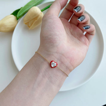 [Royal Jewelry]Sparkling Romantic Heart Shape Lover Bracelet