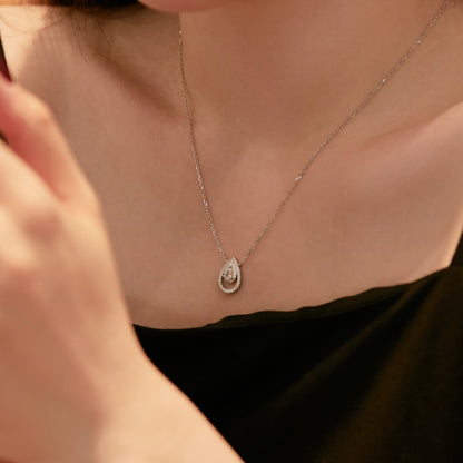 [Royal Jewelry]Sparkling Pear Cut Necklace